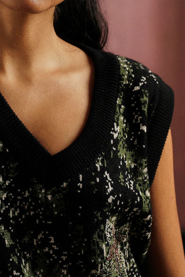 'BHEER' Woven Jacquard Knit Sweater-vest (Women)